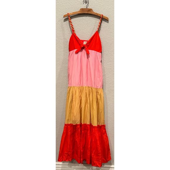 Scotch & Soda Tiered Colorblock Maxi Dress Size Small - Picture 11 of 11